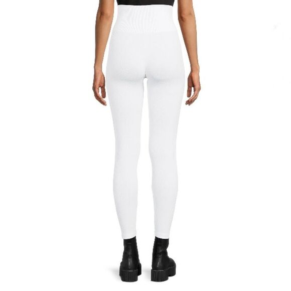 White Seamless Ribbed Leggings, 1-Pack Size 2X/3X - Picture 11 of 12